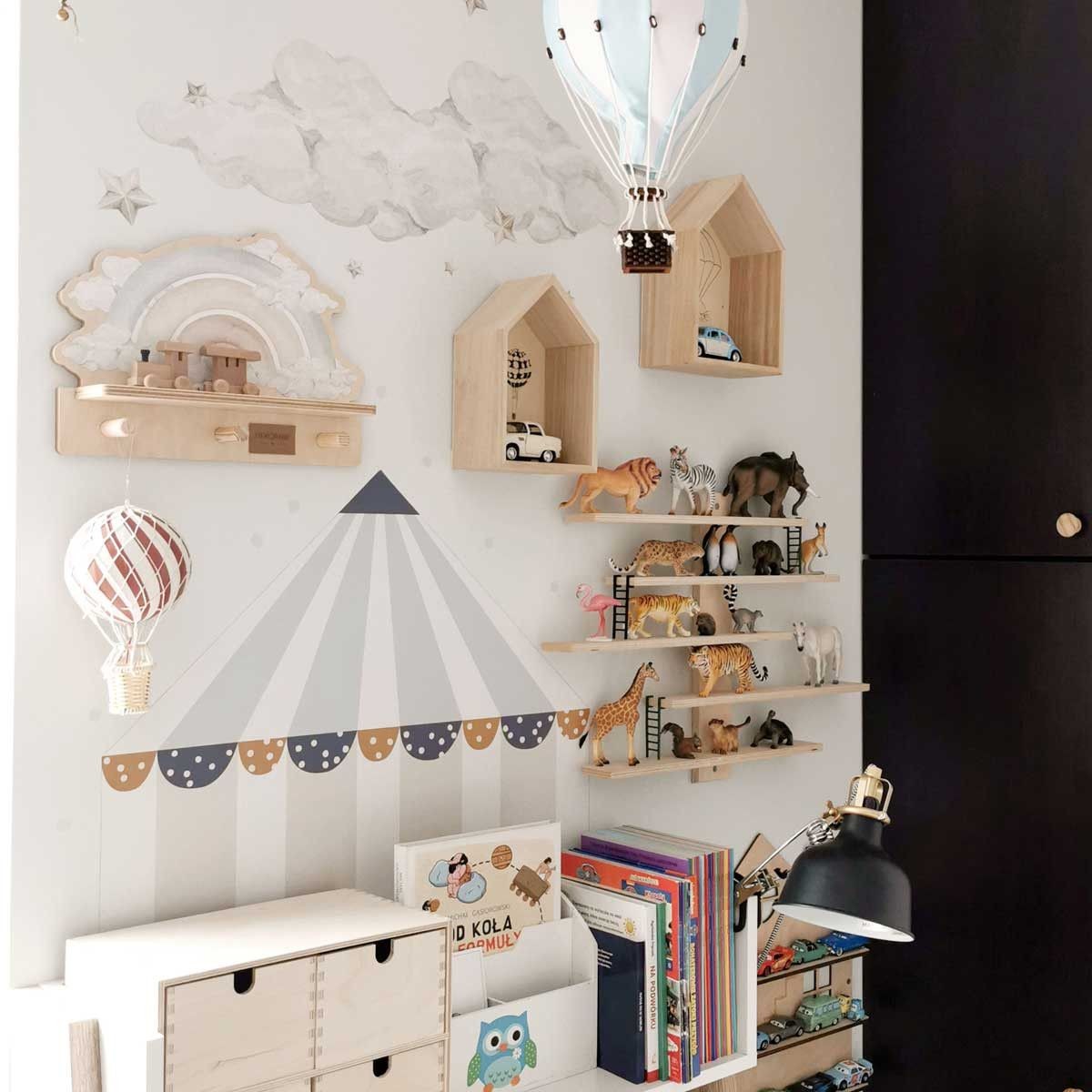 Wandplank kinderkamer – mini wandplank blauwe regenboog – afbeelding 4