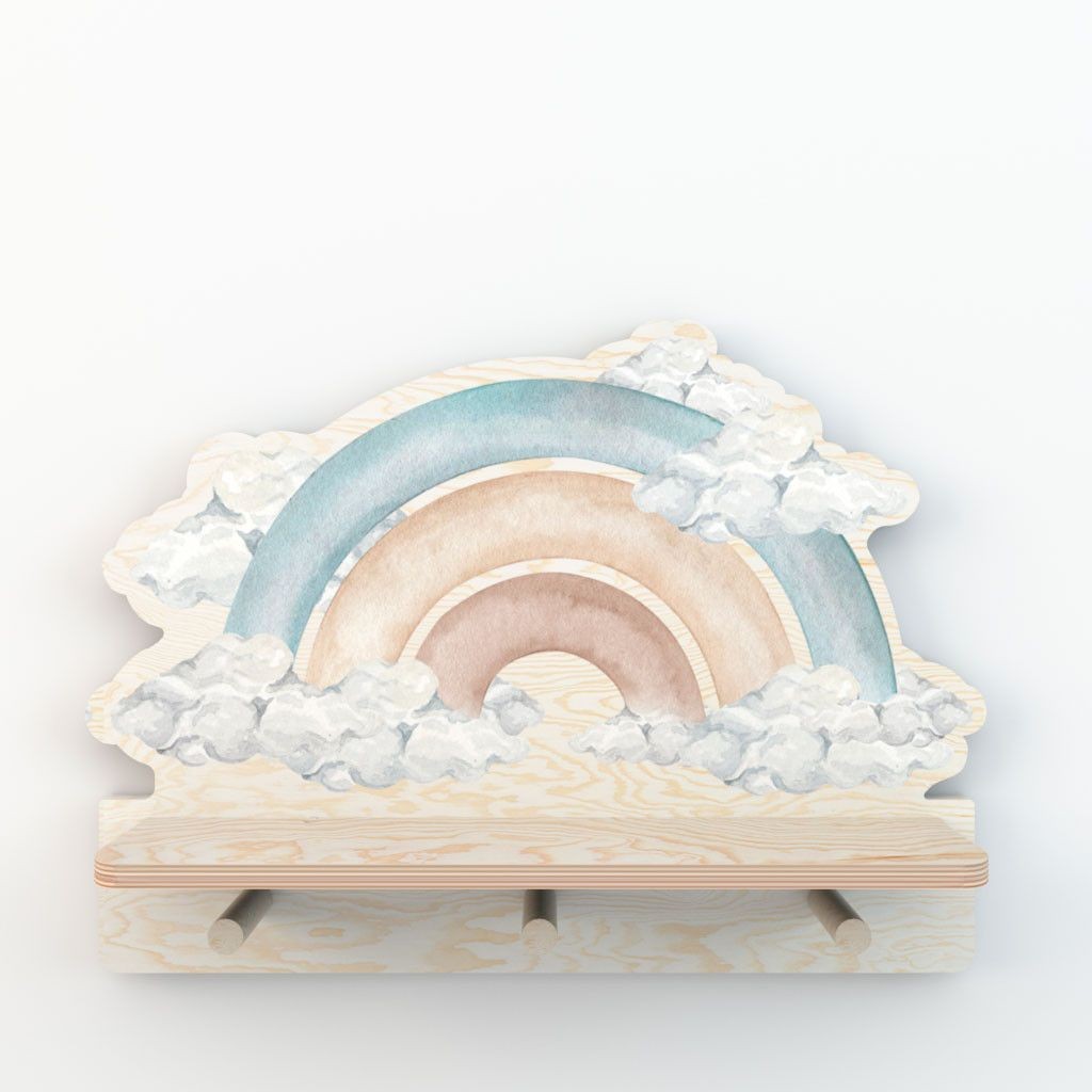 Wandplank kinderkamer – mini wandplank blauwe regenboog – afbeelding 6