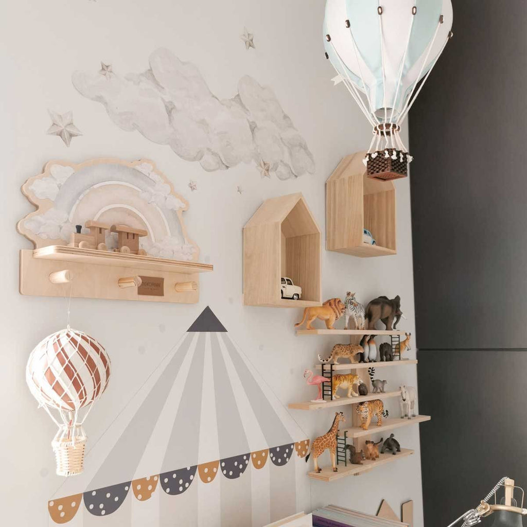 Wandplank kinderkamer – mini wandplank blauwe regenboog – afbeelding 7
