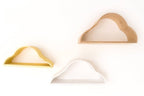 Wandplank wolk set van 3 wit geel naturel