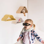 Wandplank wolk set van 3 wit geel naturel – afbeelding 2