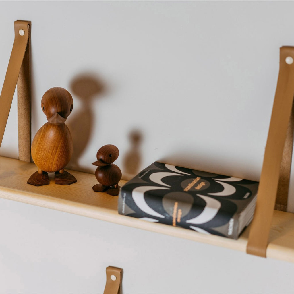 Wandplank kinderkamer zwevend met leren banden 70 cm – afbeelding 8