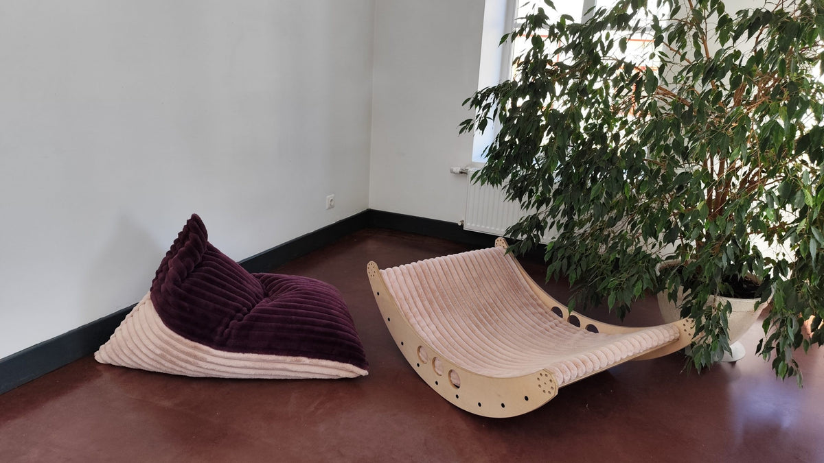 Zitzak kinderkamer tweekleurig – berry en rosé – afbeelding 5